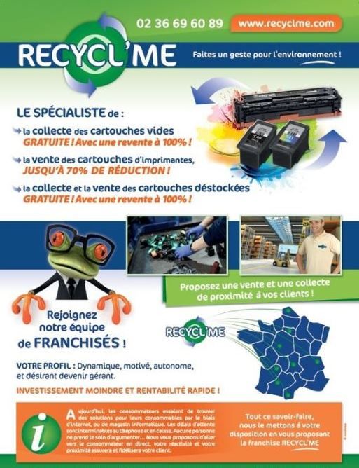 Franchise recyclage de cartouche d'encre Recycl Me b2b