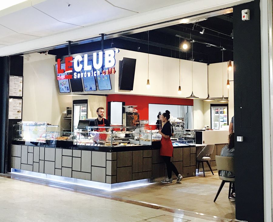 restaurant le club sandwich café en galerie marchande